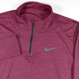 Nike Dri-Fit Mens Medium 1/4 Zip Pullover Maroon Heathered Training Shirt